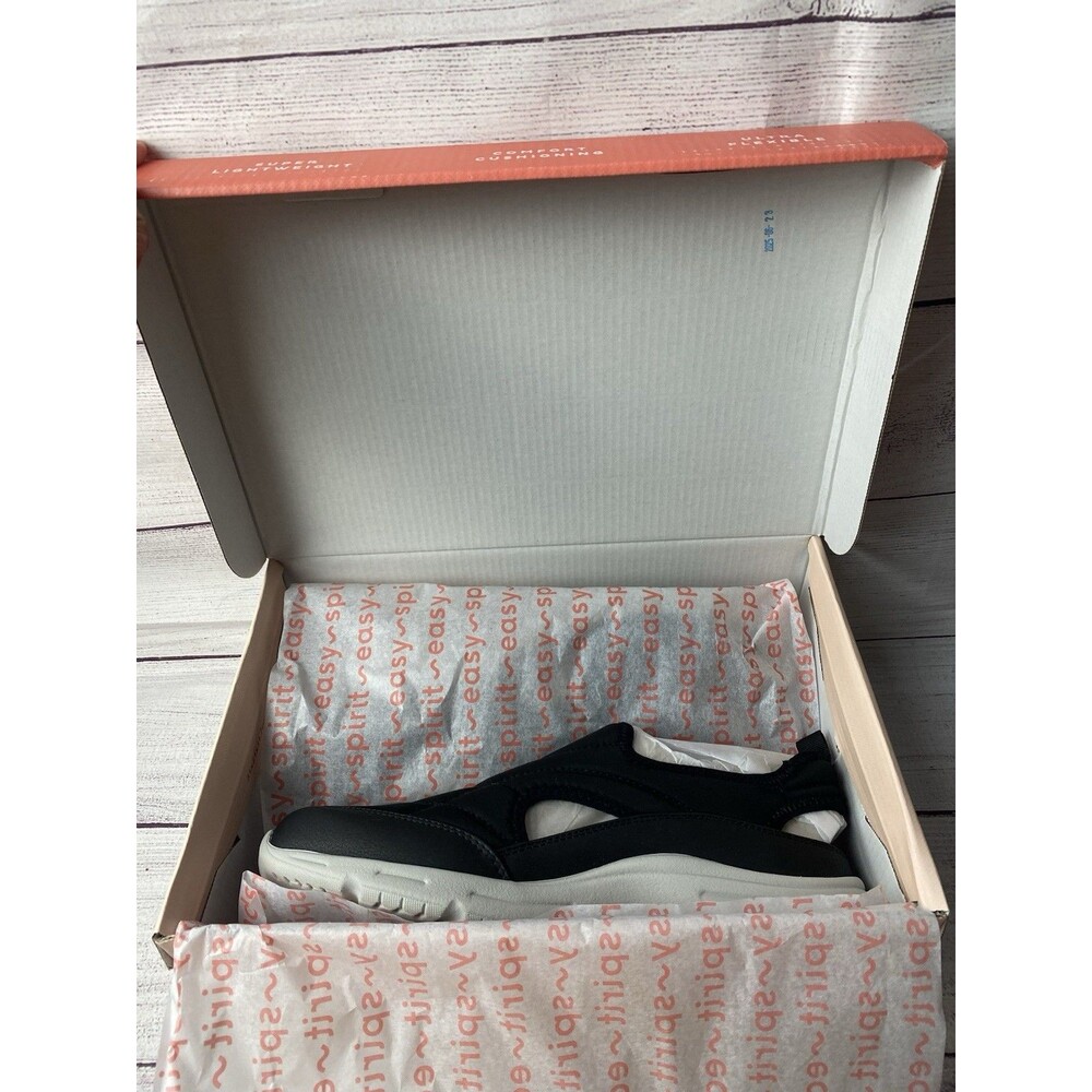 Easy Spirit BRAYER2 Womens Comfort Slip-On Shoes Black/White size 10